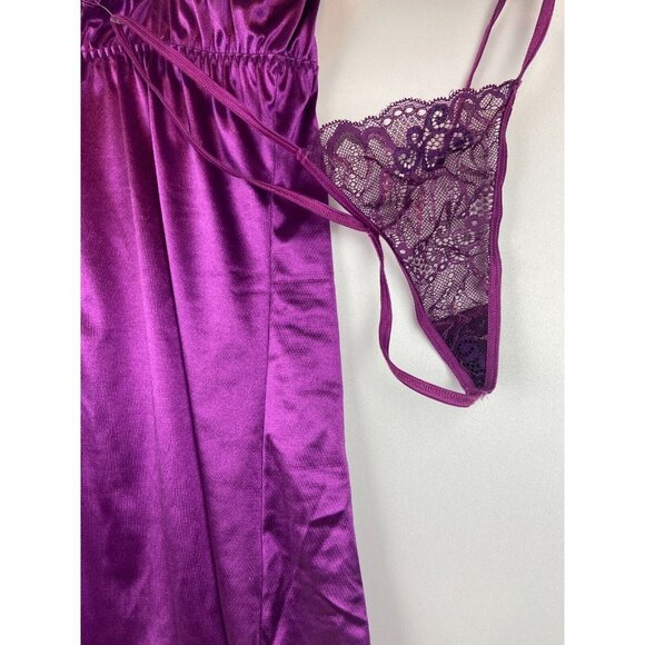 The Escanté Collection Women's Nightdress & Thong Raspberry Color Size X… - Picture 9 of 12